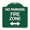 Signmission Fire Zone W/ Bidirectional Arrow, Green & White Aluminum Sign, 18" x 18", GW-1818-23969 A-DES-GW-1818-23969 - alternate 1
